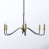30-inch Traditional Dimmable 6-Light Chandelier in Black/Brass Finish