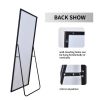 Black 64-inch Full Length Floor Mirror with Stand and Wall Mounting Holes