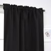 52 x 72 inch Solid Black Thermal Blackout Curtain Panels - Set of 2