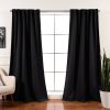 52 x 84 inch Solid Black Thermal Blackout Curtain Panels - Set of 2