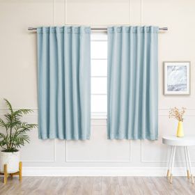 52 x 72 inch Solid Light Blue Thermal Blackout Curtain Panels - Set of 2