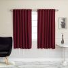 52 x 63 inch Solid Burgundy Red Thermal Blackout Curtain Panels - Set of 2