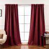52 x 102 inch Solid Burgundy Red Thermal Blackout Curtain Panels - Set of 2