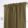 52 x 108 inch Solid Olive Green Thermal Blackout Curtain Panels - Set of 2