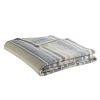 King size Navy Blue Tan Cream Chevron Stripe Lightweight Cotton Blanket