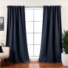 52 x 108 inch Solid Navy Blue Thermal Blackout Curtain Panels - Set of 2