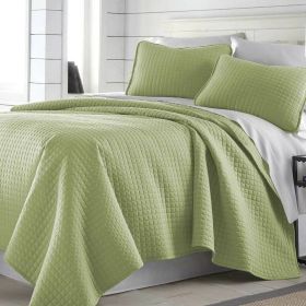 Twin/Twin XL Lightweight Sage Ultra Soft 2-Piece Microfiber Quilt Set