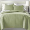 King/Cal King Lightweight Sage Ultra Soft 3-Piece Microfiber Quilt Set
