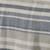 Twin size Navy Blue Tan Cream Chevron Stripe Lightweight Cotton Blanket