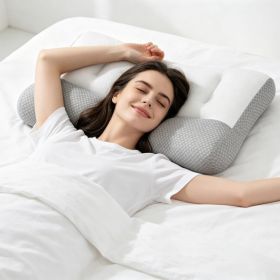 2Pcs Or 1Pcs Option Ergonomic Bed Pillow Breathable Mesh Pillow For Neck Support Dual Height Design Down Alternative Pillow For Side Back Sleeper (Option: High Pillow-1Pcs)